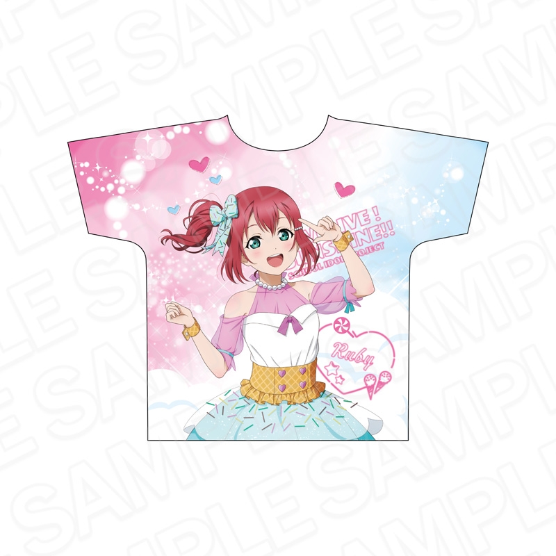 ラブライブ!サンシャイン!! フルグラフィックTシャツ 黒澤ルビィ Cafe party ver.