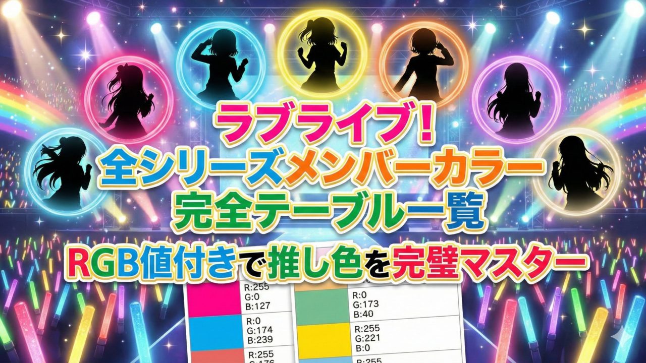 ラブライブ!全シリーズメンバーカラー完全テーブル一覧 RGB値付きで推し色を完璧マスター