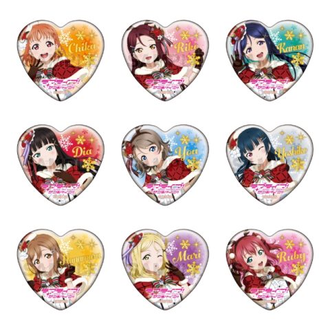 ラブライブ!サンシャイン!! トレーディングハート型缶バッジ ジングルベルがとまらないver.【ゲーマーズ限定】【二次受注】