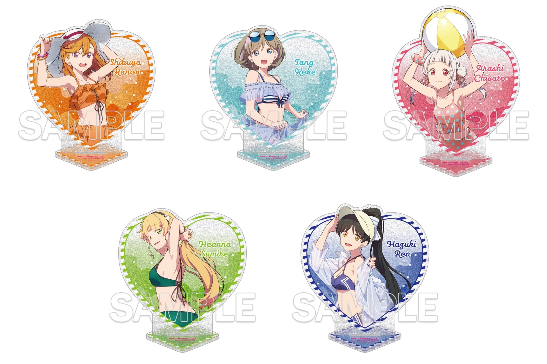 ラブライブ!スーパースター!! ハート型ラメ入りアクリルスタンド