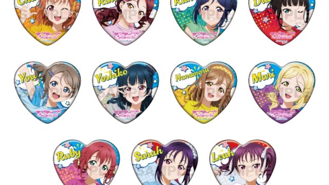 ラブライブ!サンシャイン!! トレーディングハート型缶バッジ GAMERSロゴTシャツver.