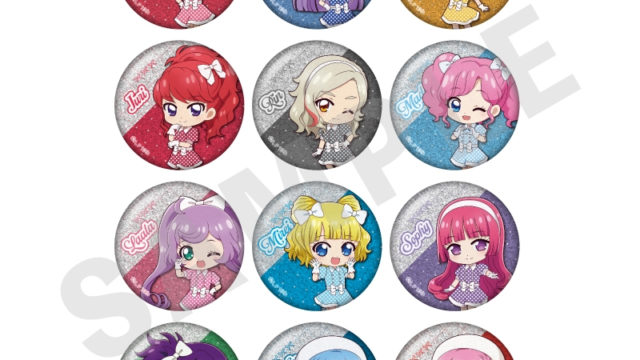 アイカツ！×プリパラ THE MOVIE -出会いのキセキ！- トレーディンググリッター缶バッジ ミニキャラver.（全12種）